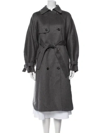 Pre-owned Brunello Cucinelli Cashmere Trench Coat In Gray