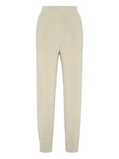 Brunello Cucinelli Cashmere Trousers In Neutral