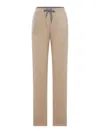 Brunello Cucinelli Ribbed-knit Embellished Trousers In Brown