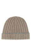 Brunello Cucinelli Cashmere Turn-up Beanie In Brown