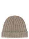 Brunello Cucinelli Cashmere Turn-up Beanie In Brown