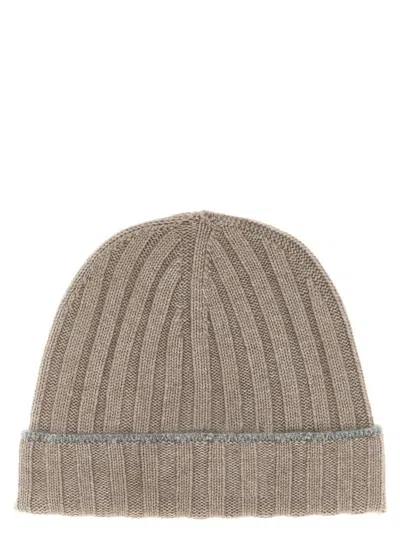 Brunello Cucinelli Cashmere Turn-up Beanie In Brown