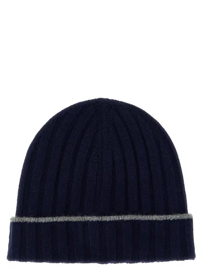 Brunello Cucinelli Cashmere Turn-up Beanie Hats Blue