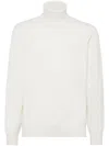 Brunello Cucinelli Men Cashmere Turtle-neck Jumper In White
