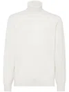 Brunello Cucinelli Men Cashmere Turtle Neck Jumper In Neutral