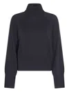 Brunello Cucinelli Ribbed Turtleneck Knitwear Long Sleeves In Black