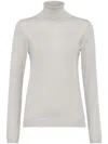 Brunello Cucinelli Cashmere-silk Glitter Turtleneck Sweater In Neutral