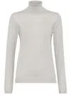 Brunello Cucinelli Cashmere-silk Glitter Turtleneck Sweater In Neutral