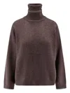 Brunello Cucinelli Women Cashmere Turtle-neck Sweater In Brown