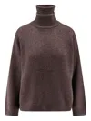 Brunello Cucinelli Women Cashmere Turtle-neck Sweater In Brown