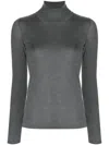 Brunello Cucinelli Cashmere Silk Blend Roll Neck Sweater In Blue