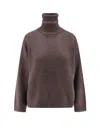 Brunello Cucinelli Women Cashmere Turtle-neck Sweater In Brown