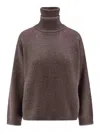 Brunello Cucinelli Women Cashmere Turtle-neck Sweater In Brown