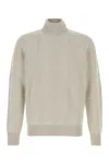 Brunello Cucinelli Light Grey Textured Sweater In Neutral