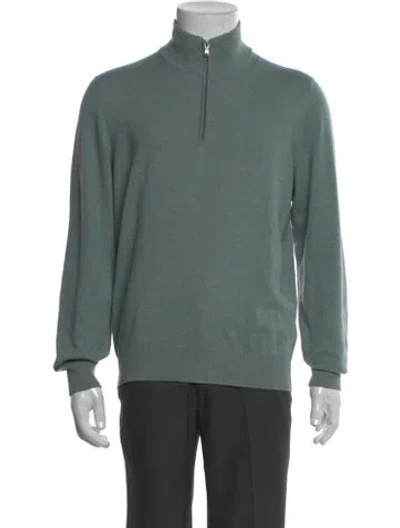 Pre-owned Brunello Cucinelli Cashmere Turtleneck Polo Sweater In Green
