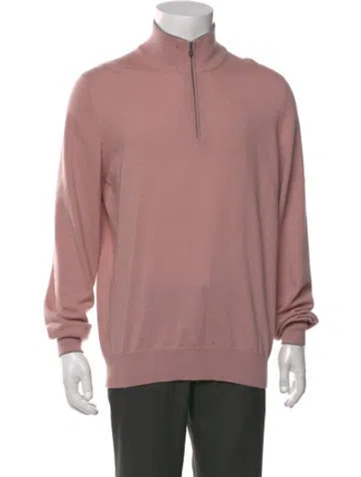 Pre-owned Brunello Cucinelli Cashmere Turtleneck Polo Sweater In Pink