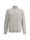 Brunello Cucinelli Cashmere Turtleneck Sweater In Neutral