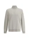 Brunello Cucinelli Cashmere Turtleneck Sweater In Neutral