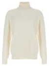 Brunello Cucinelli Cashmere Turtleneck Sweater Sweaters And Cardigans White In Yellow