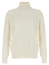 Brunello Cucinelli Cashmere Turtleneck Sweater Sweaters And Cardigans White In Yellow