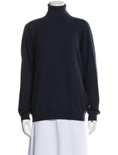 Pre-owned Brunello Cucinelli Cashmere Turtleneck Sweater In Blue