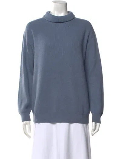 Pre-owned Brunello Cucinelli Cashmere Turtleneck Sweater In Blue