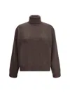 Brunello Cucinelli High Neck Sweater Sweaters And Cardigans Brown In Brown