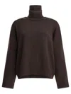 Brunello Cucinelli Monili Embellished Turtleneck Cashmere Sweater In Brown