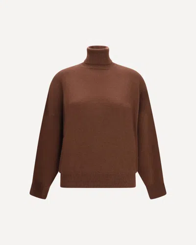 Brunello Cucinelli Cashmere Turtleneck Sweater In Brown