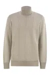 Brunello Cucinelli Light Grey Textured Sweater In Gray