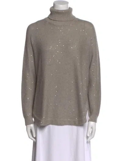 Pre-owned Brunello Cucinelli Cashmere Turtleneck Sweater In Gray