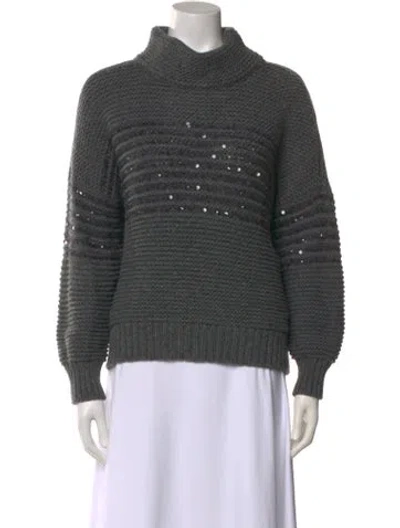 Pre-owned Brunello Cucinelli Cashmere Turtleneck Sweater In Gray