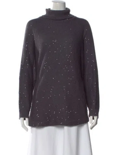 Pre-owned Brunello Cucinelli Cashmere Turtleneck Sweater In Gray