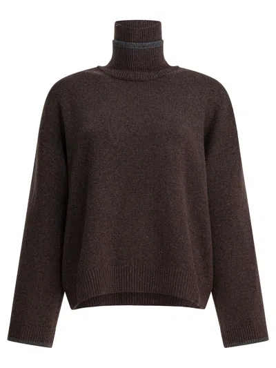 Brunello Cucinelli Cashmere Turtleneck Sweater Knitwear Brown