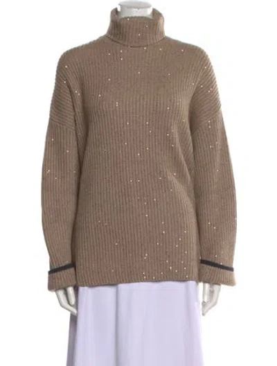 Pre-owned Brunello Cucinelli Cashmere Turtleneck Sweater In Neutral