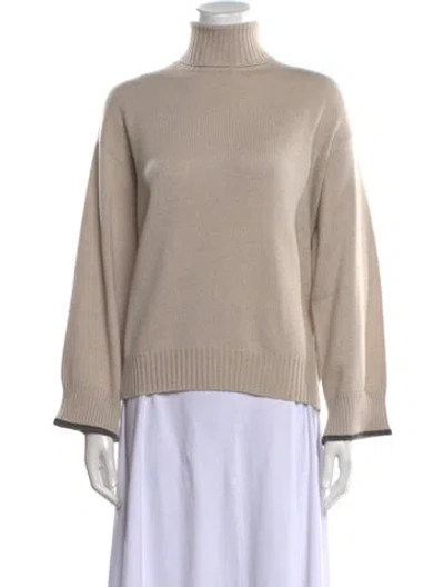 Pre-owned Brunello Cucinelli Cashmere Turtleneck Sweater In Neutral