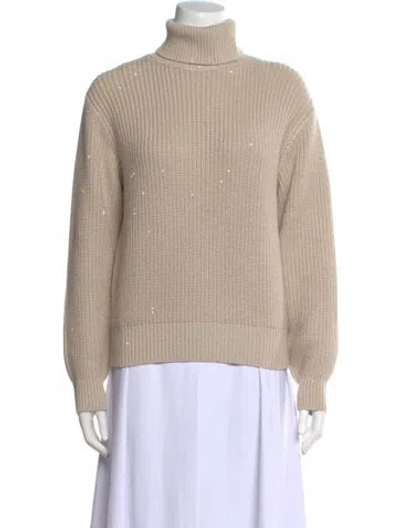 Pre-owned Brunello Cucinelli Cashmere Turtleneck Sweater In Neutral