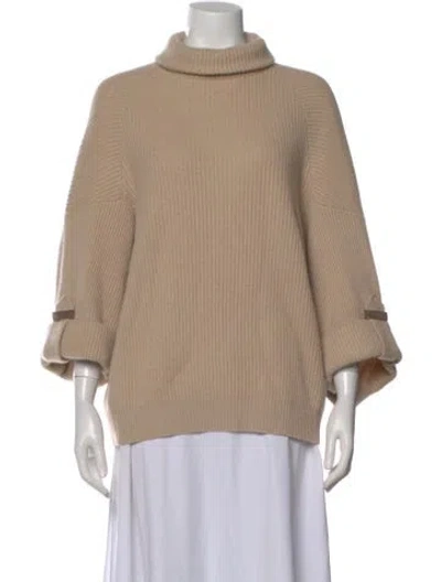 Pre-owned Brunello Cucinelli Cashmere Turtleneck Sweater In Neutral
