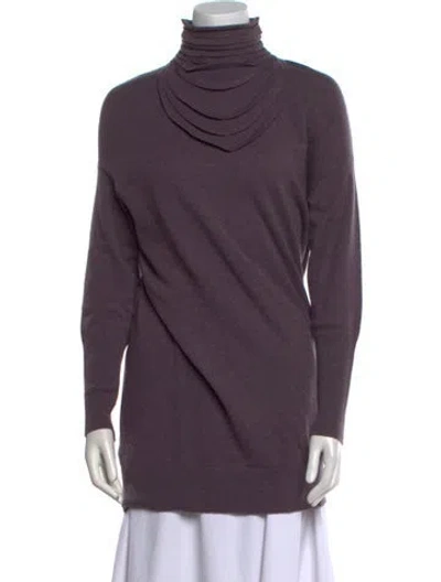 Pre-owned Brunello Cucinelli Cashmere Turtleneck Sweater In Purple