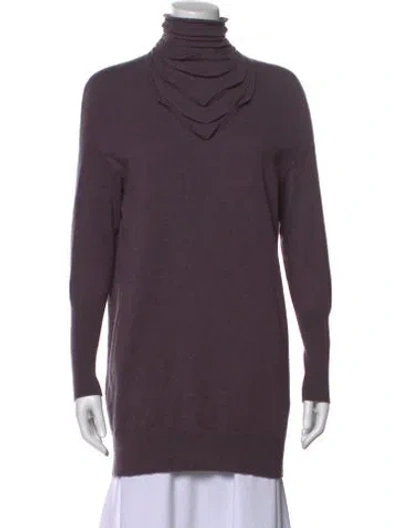 Pre-owned Brunello Cucinelli Cashmere Turtleneck Sweater In Purple