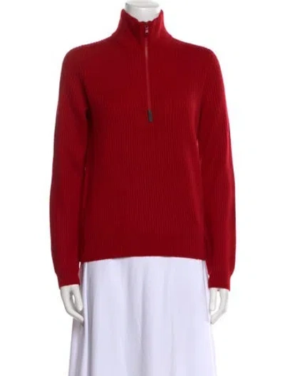 Pre-owned Brunello Cucinelli Cashmere Turtleneck Sweater W/ Tags In Red