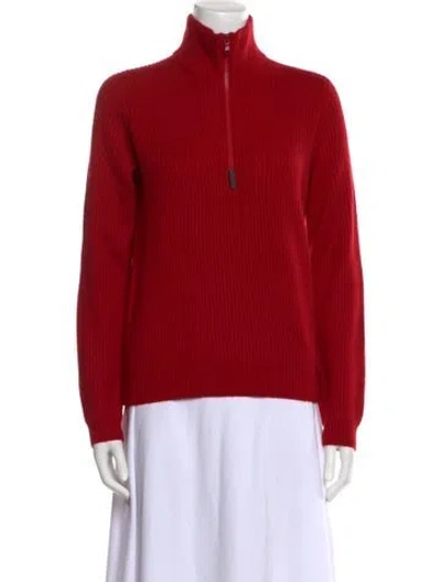 Pre-owned Brunello Cucinelli Cashmere Turtleneck Sweater W/ Tags In Red