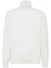 Brunello Cucinelli Men Cashmere Turtle-neck Jumper In White