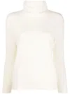 Brunello Cucinelli Turtleneck Cashmere Blend Sweater With Lurex Threads In White