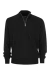 Brunello Cucinelli Cashmere High-neck Sweater In Black