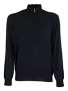 Brunello Cucinelli Cashmere Turtleneck Sweater With Zipper In Black