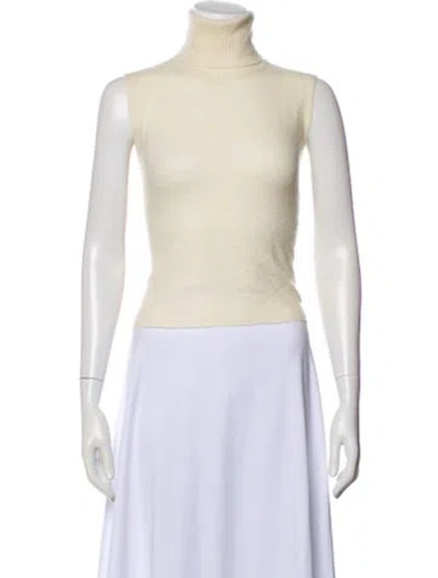Pre-owned Brunello Cucinelli Cashmere Turtleneck Top In White