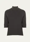 Brunello Cucinelli Cashmere Turtleneck With Monili Detail In C2803 Black Stone