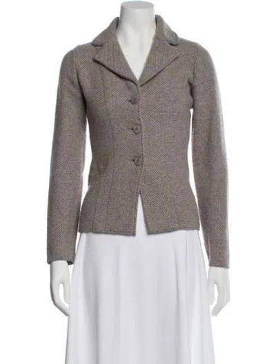 Pre-owned Brunello Cucinelli Cashmere Tweed Pattern Blazer In Neutral
