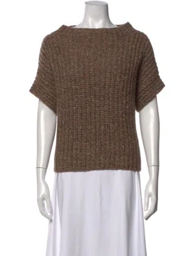 Pre-owned Brunello Cucinelli Cashmere Tweed Pattern Sweater In Brown